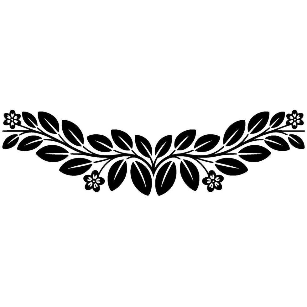 Elegant Black Branch Border, Vintage Element vector