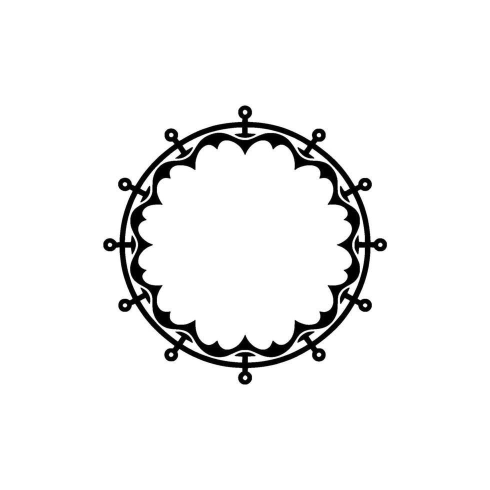 Intricate Oceanic Frame, Vintage Nautical vector