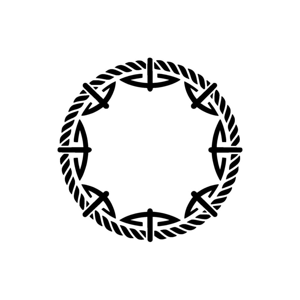 Geometric Celtic Wreath, Minimalist, Circular Ornamentation vector