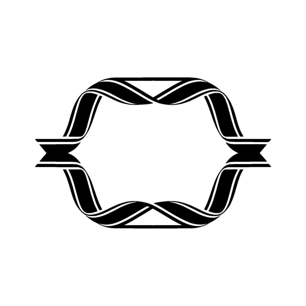 Geometric Ribbon Frame, Minimalist, Elegant Outline vector