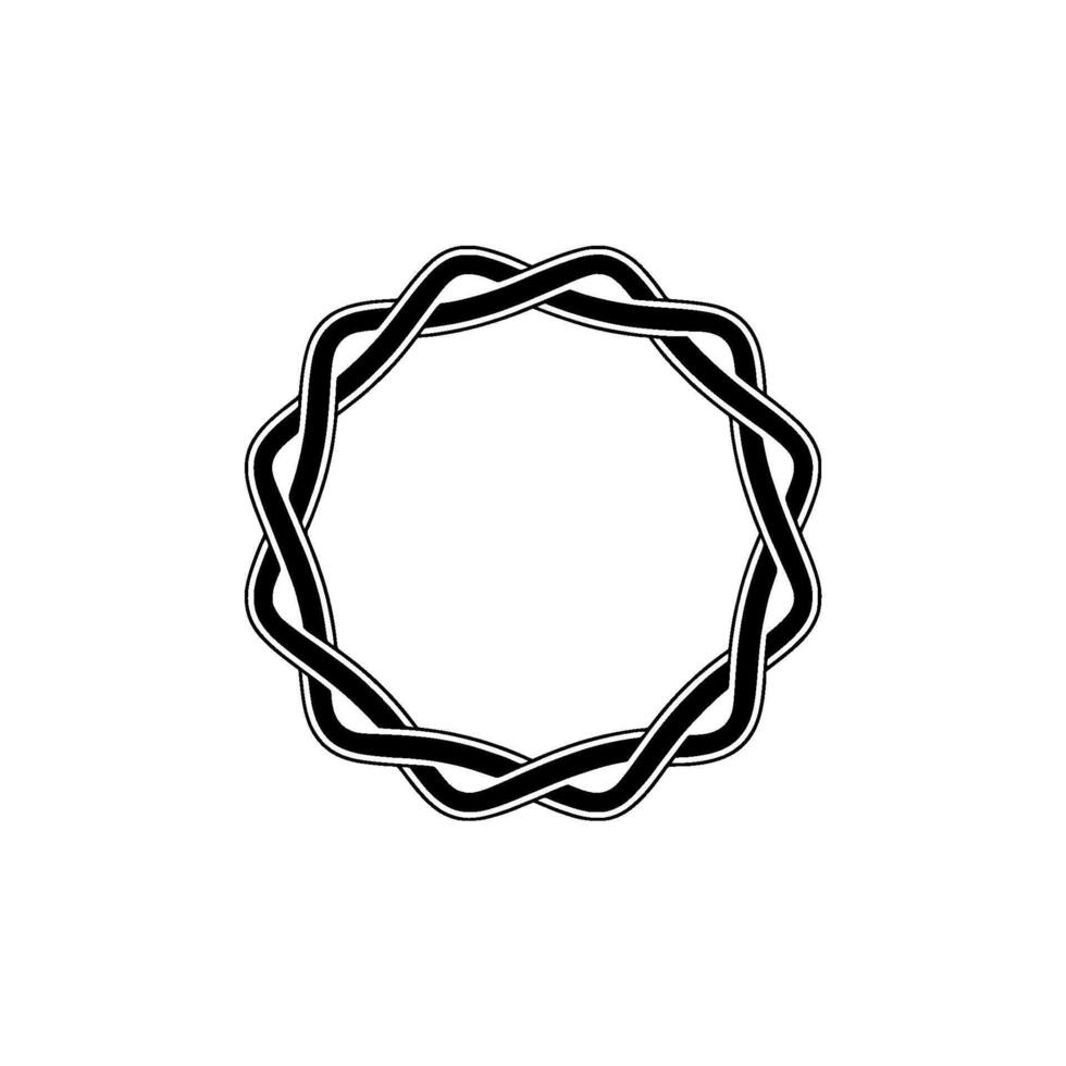 Interwoven Circle, Minimalist, Circular Motif, Wreath vector