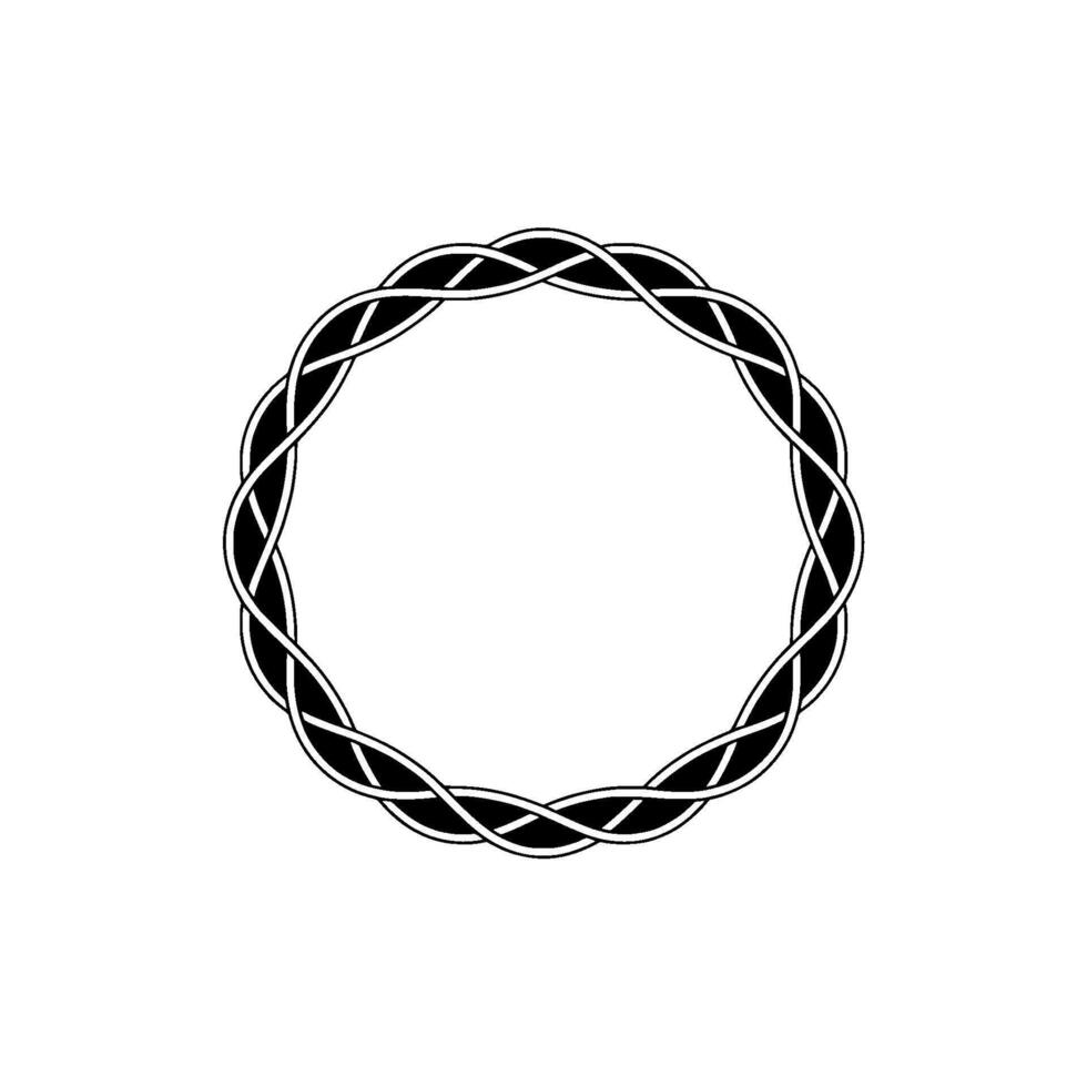 Intricate Woven Circle, Minimalist - Wreath vector
