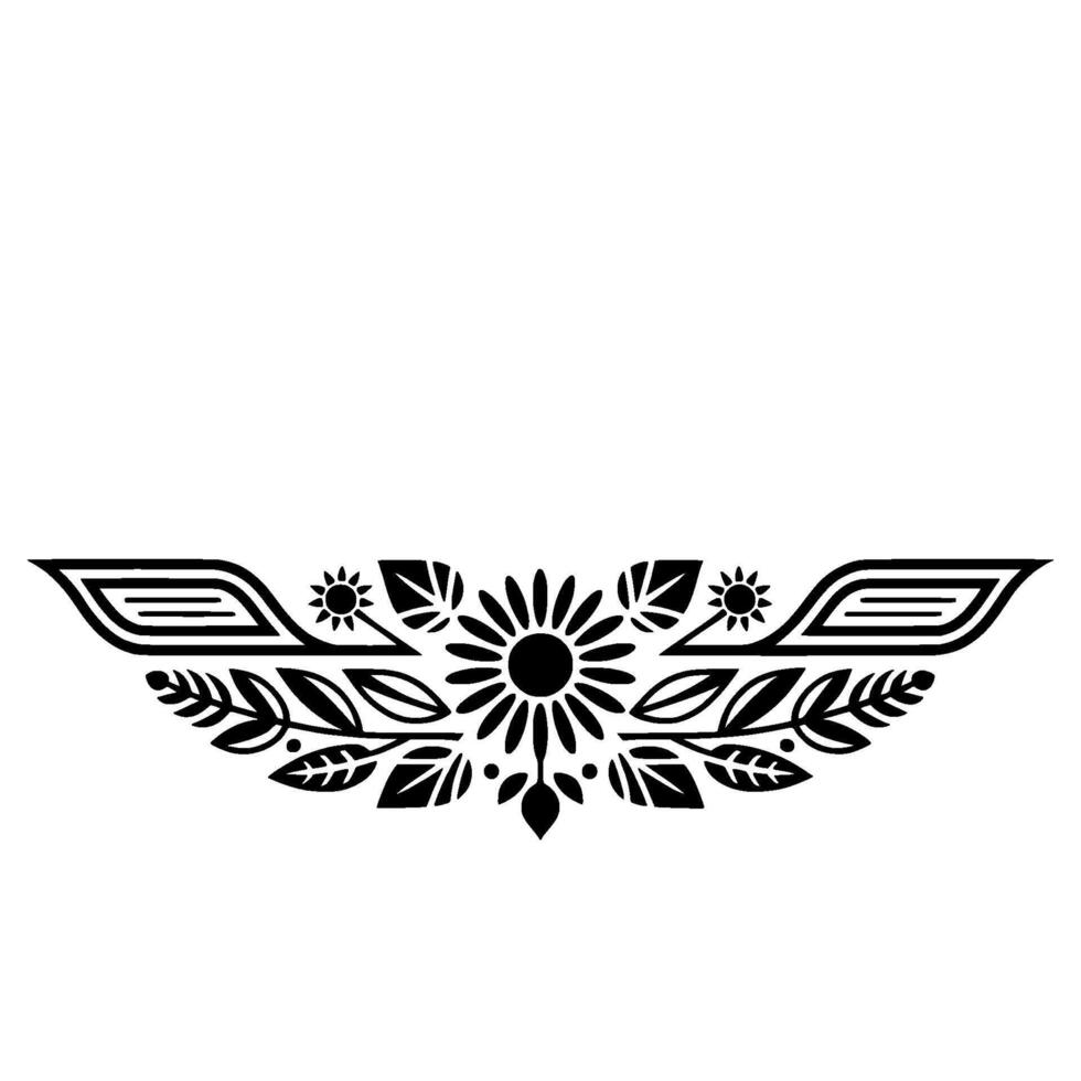 Stylized Floral Emblem, Vintage Decorative Border vector