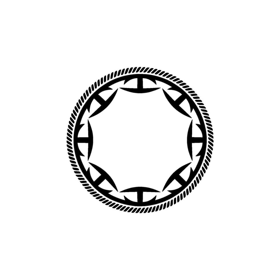 Tribal Circle Emblem, Bold, Minimalist Style vector
