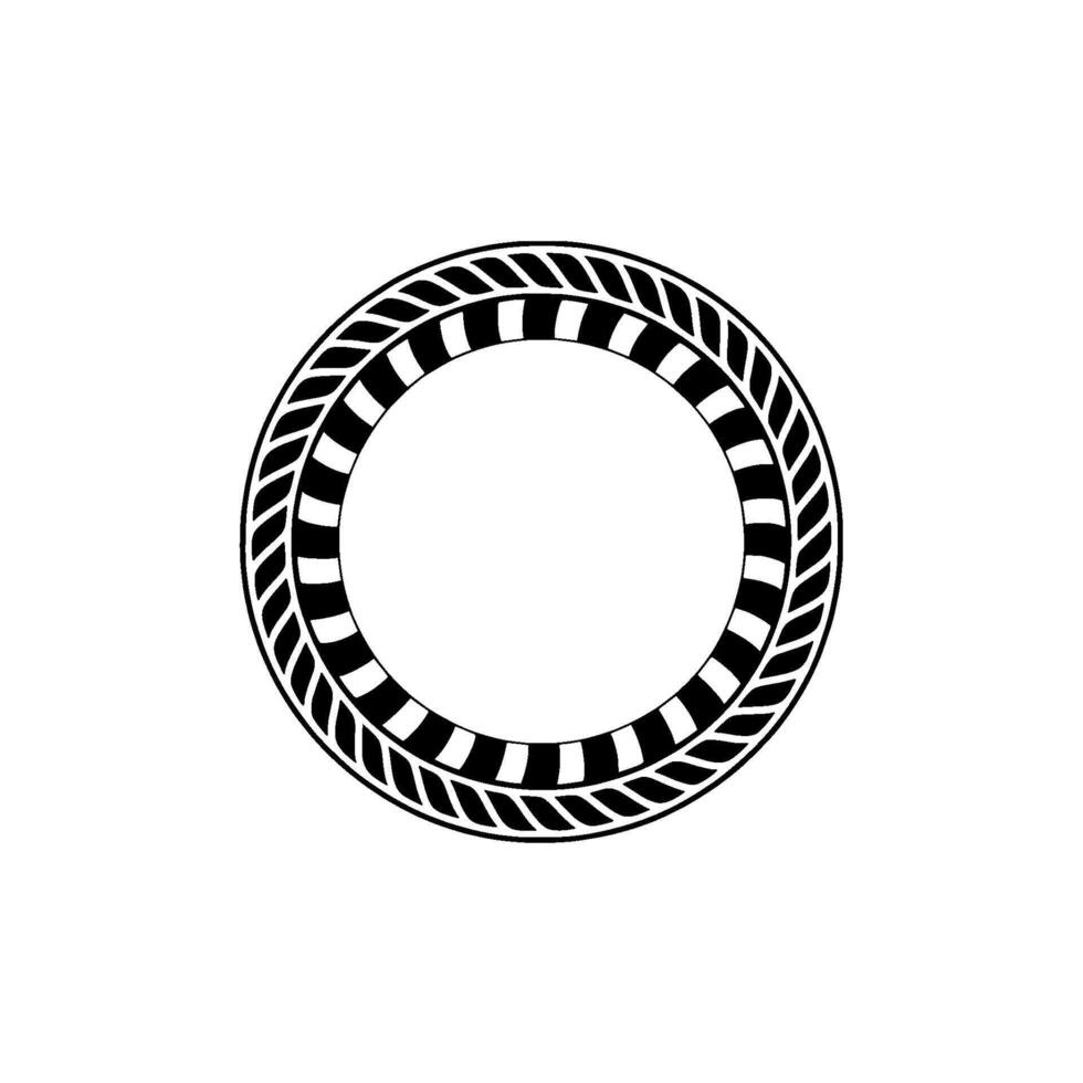 Minimalist Circular Emblem, Textured Band Motif vector