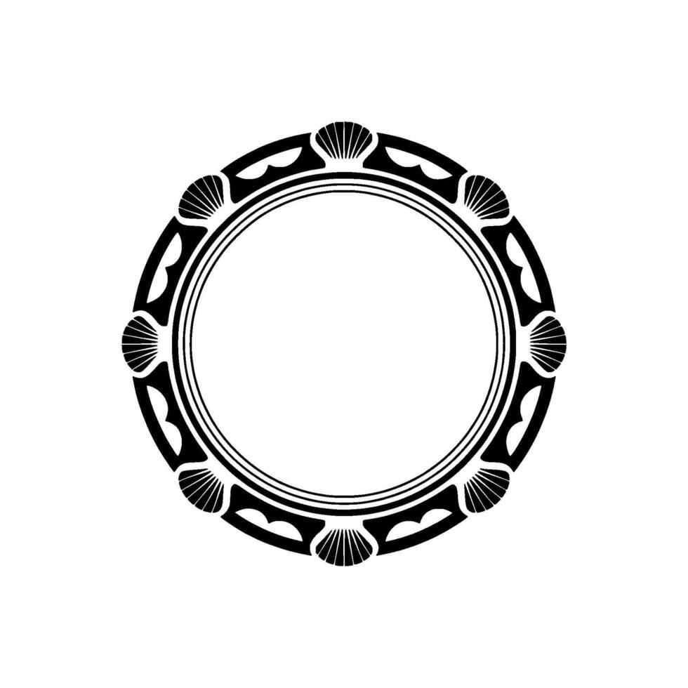Art Deco Circle Frame, Elegant Ornamentation, Vintage, Symmetry vector
