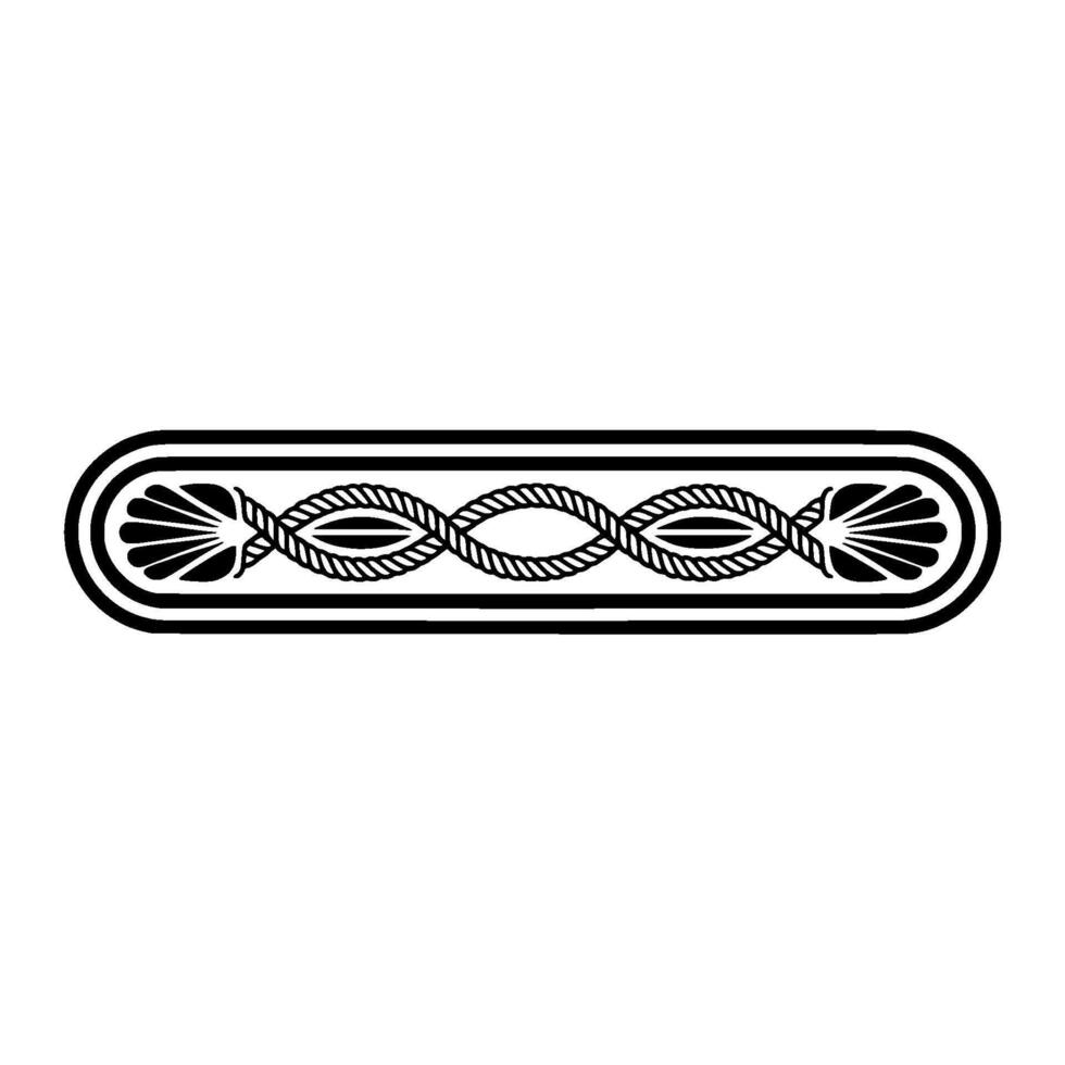 Elegant Rope and Shell Border, Vintage Style vector