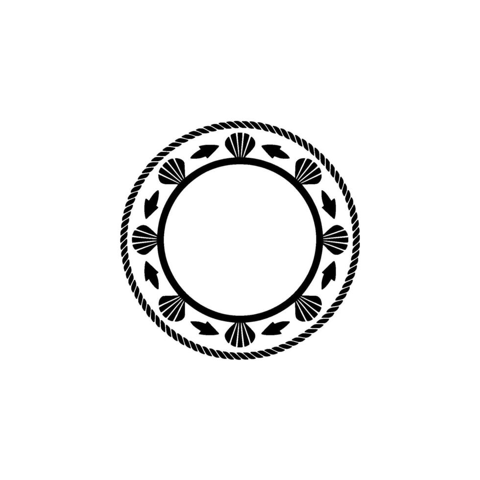 Nautical Circle Emblem, Vintage Maritime, Coast vector