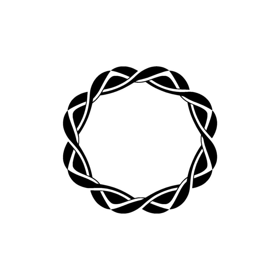 Intricate Woven Circle, Minimalist, Elegant Border, Pattern vector