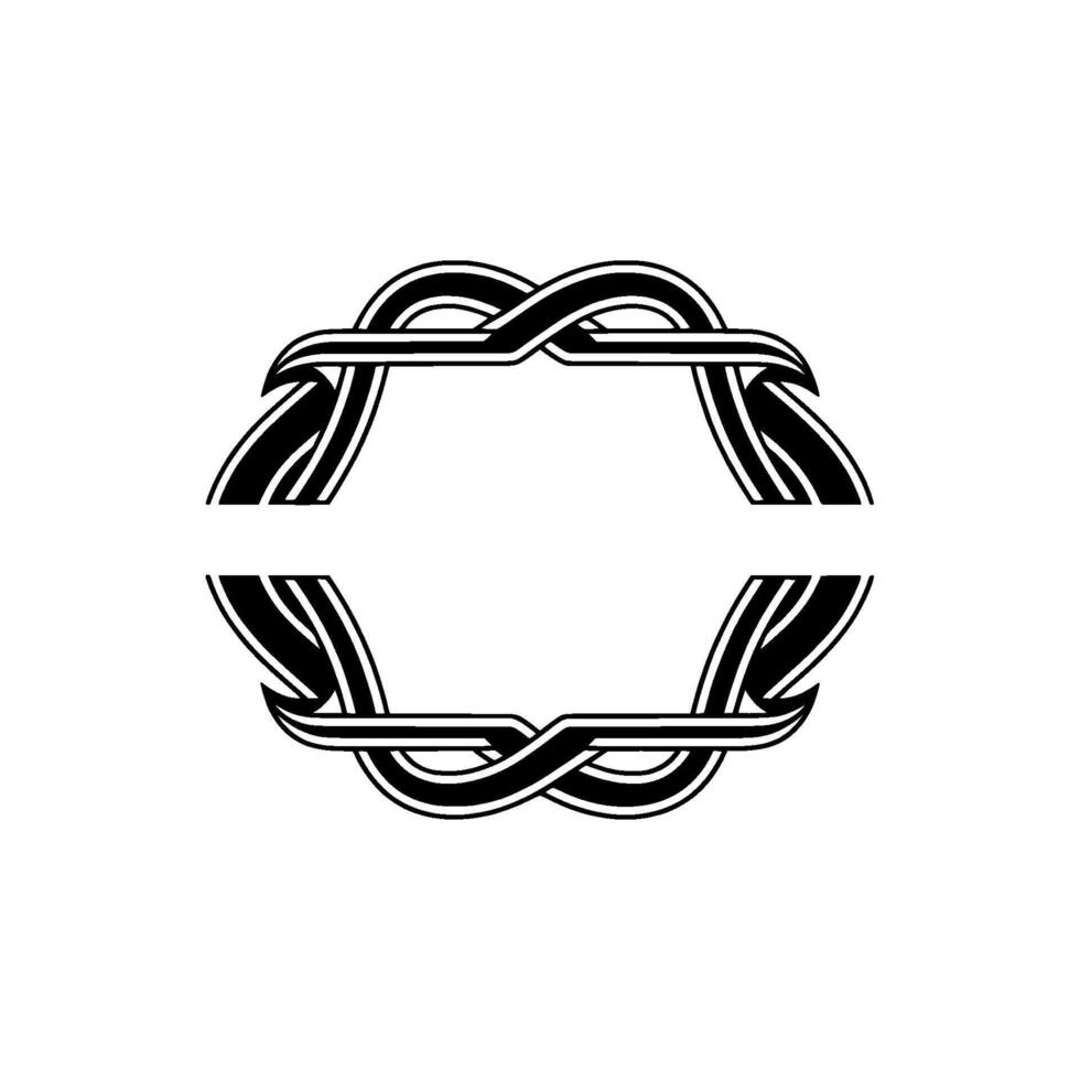 Intricate Celtic Knot Frame, Minimalist, Symmetrical vector