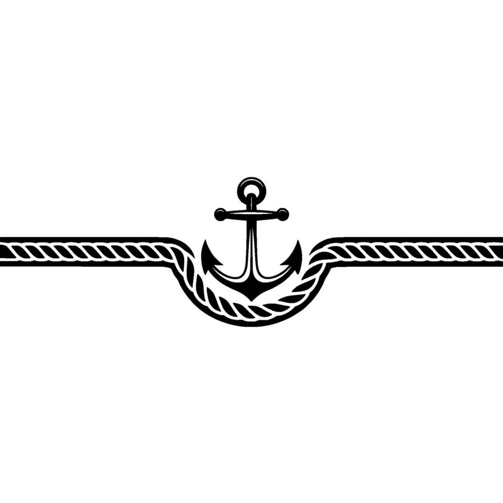 Nautical Anchor Rope Steadfast Symbol of Security, Marine vector