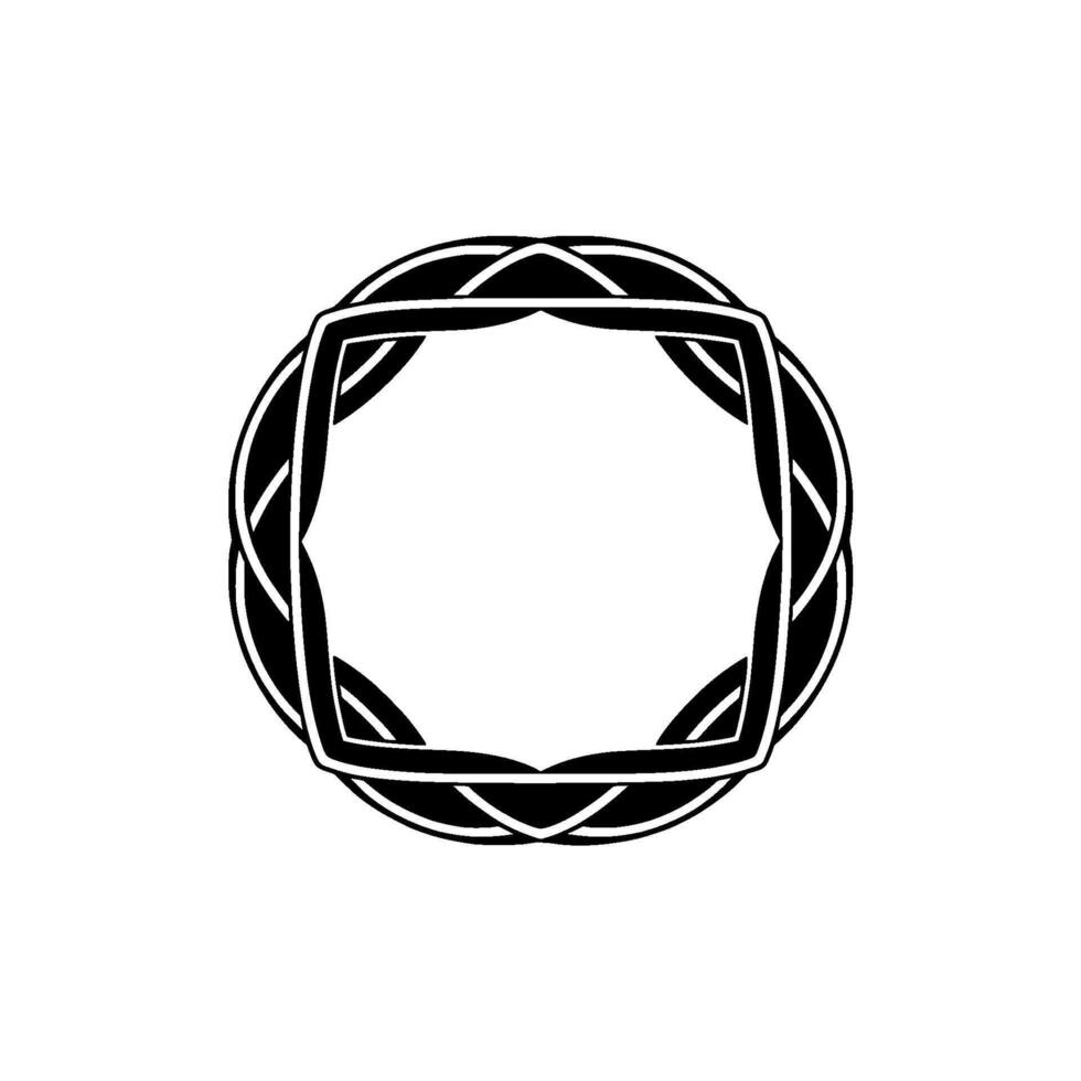 Geometric Celtic Knot Frame, Minimalist, Circular vector