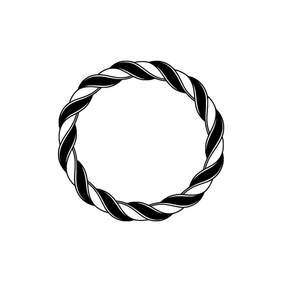 Spiraling Knot Minimalist Black White Circle vector