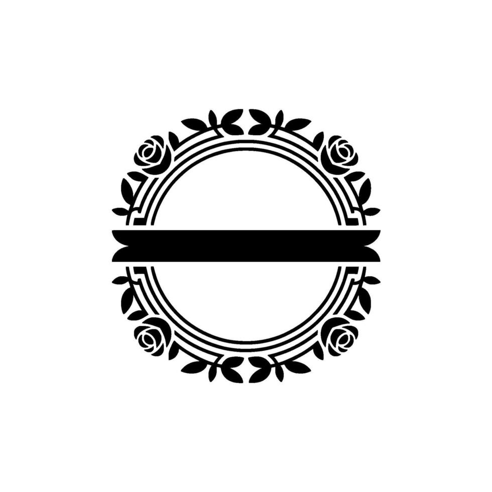 Elegant Floral Border, Vintage, Minimalist Frame - Roses vector