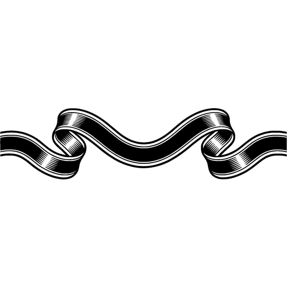 Elegant Ribbon Swirl, Vintage Style, Minimalist vector