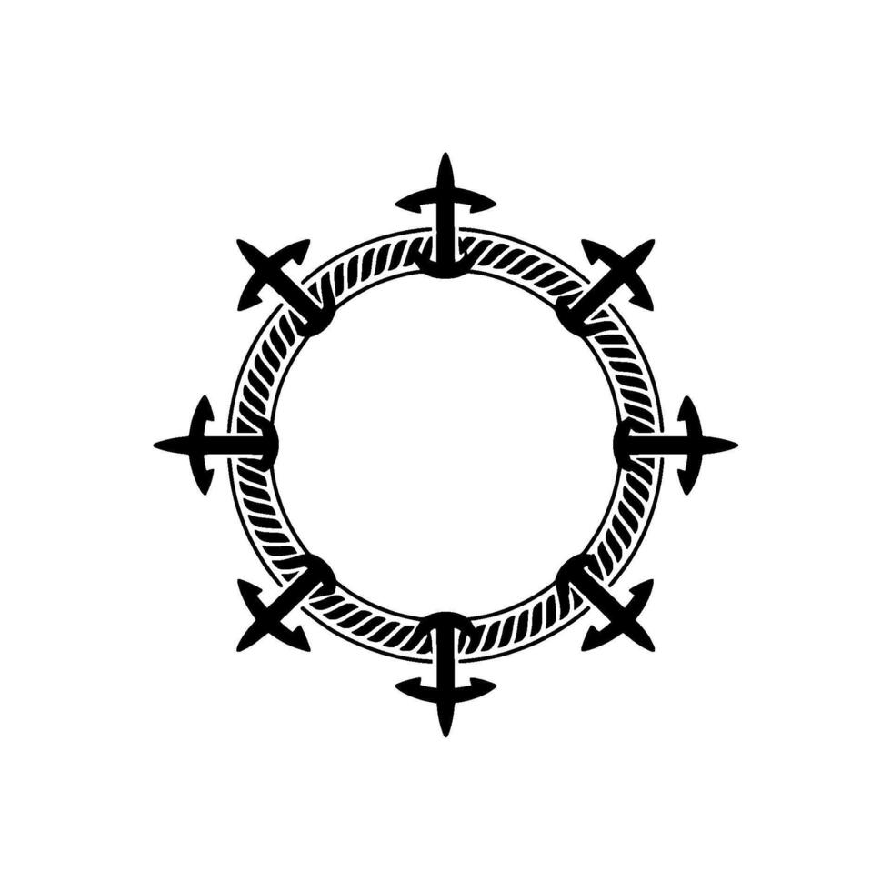 Circular Nautical Emblem, Vintage Maritime vector