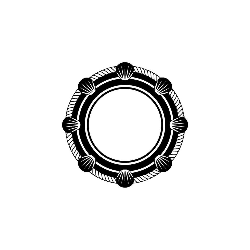 Nautical Circle Emblem, Vintage Maritime - Minimalist vector