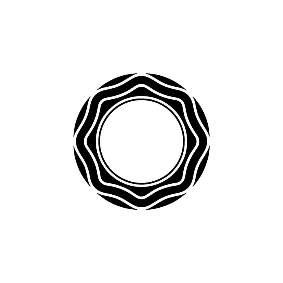 Abstract Wave Circle, Minimalist, Modern Emblem, Geometric vector