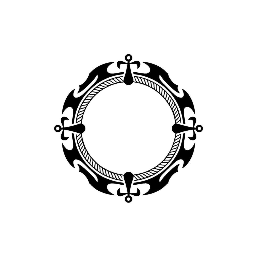 Ornate Circular Emblem, Vintage Nautical vector