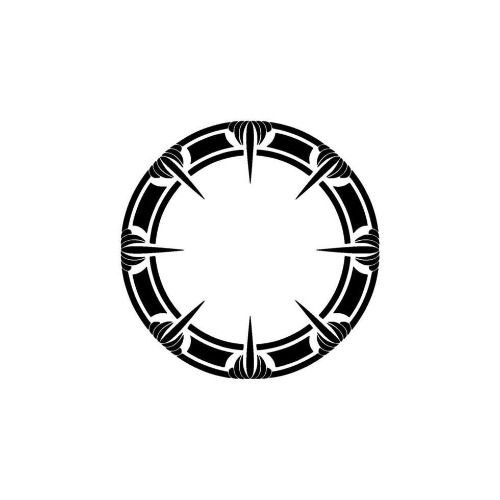 Intricate Tribal Circle Emblem, Minimalist, Ornamental vector