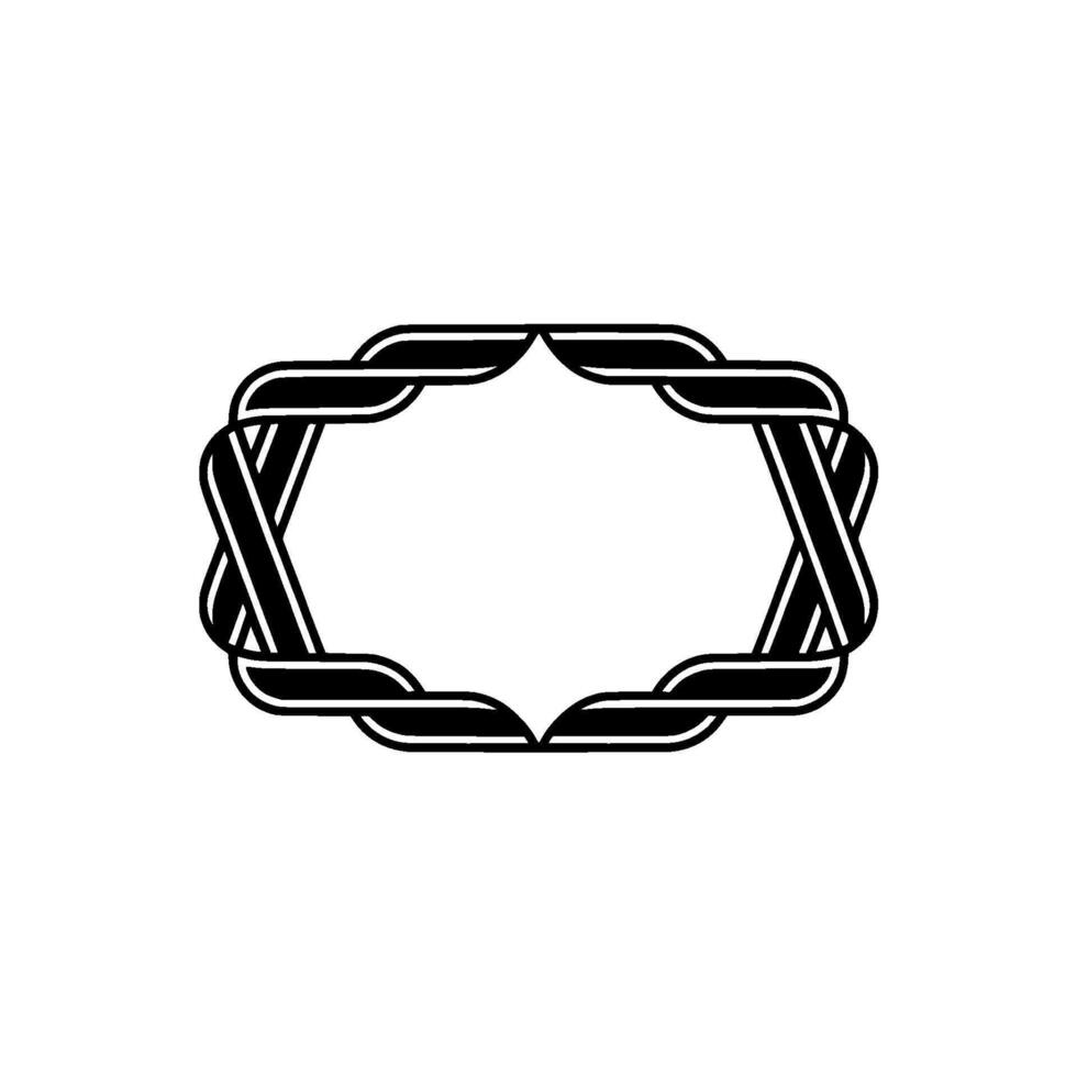 Geometric Woven Frame, Minimalist, Abstract vector