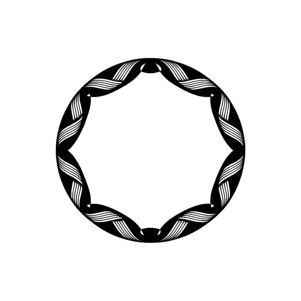 Abstract Spiral Frame, Minimalist, Circular Motif - Geometric vector
