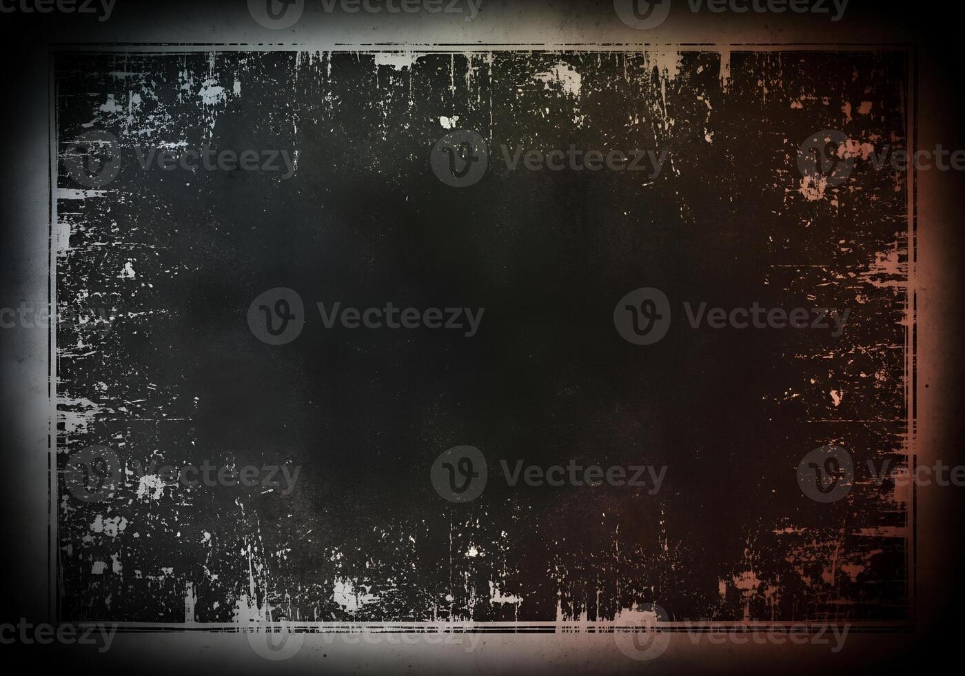Grunge border overlay with vignette edges on black, usable on dark designs photo