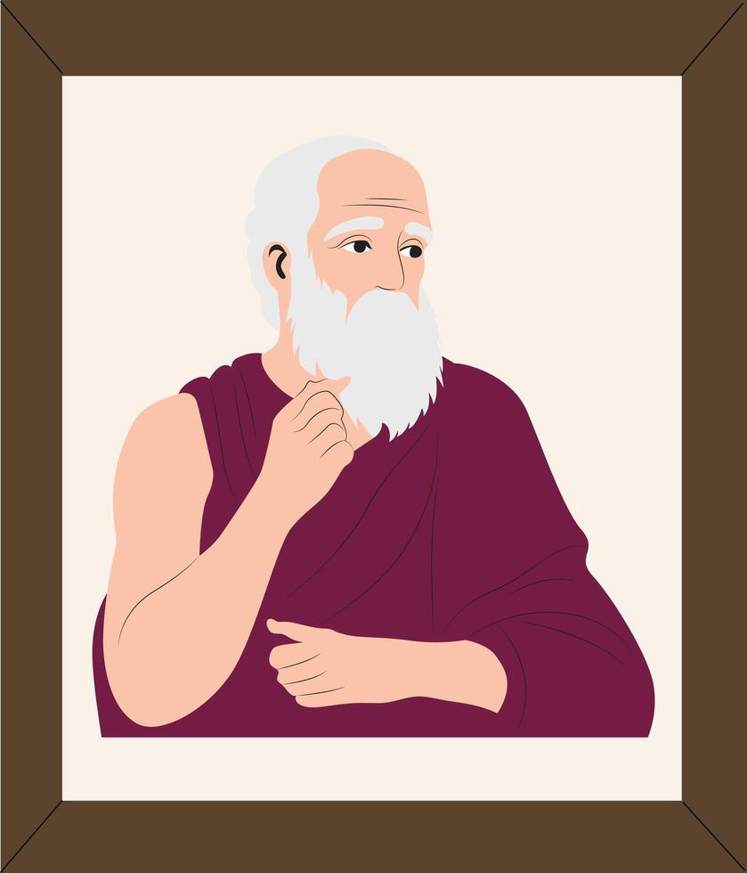 A man with a beard and a white beard vector