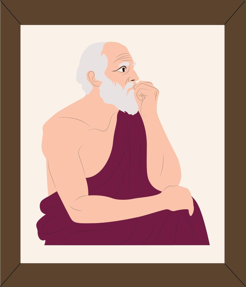 A man with a beard and a white beard sitting in a chair vector