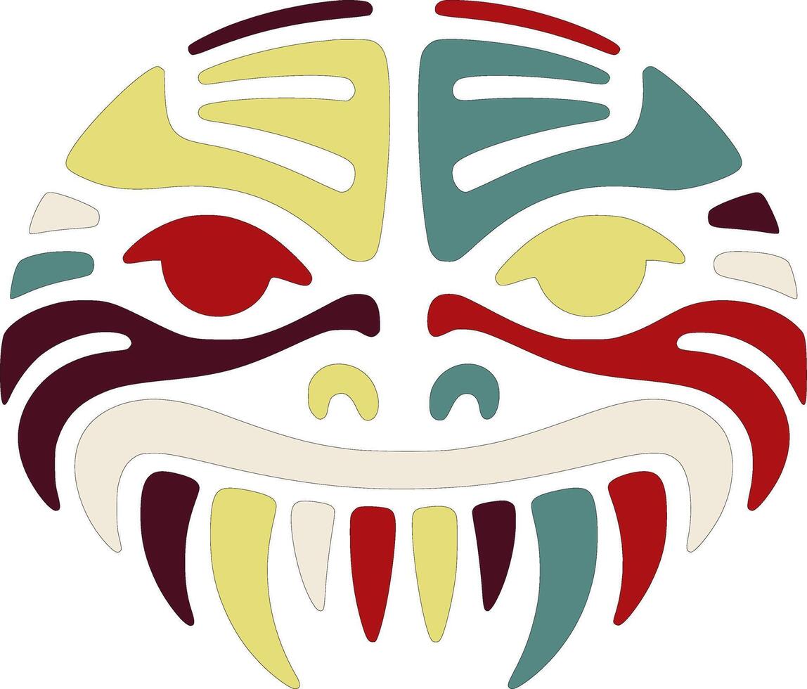 Mystical Tribal Gila Monster Face Design vector