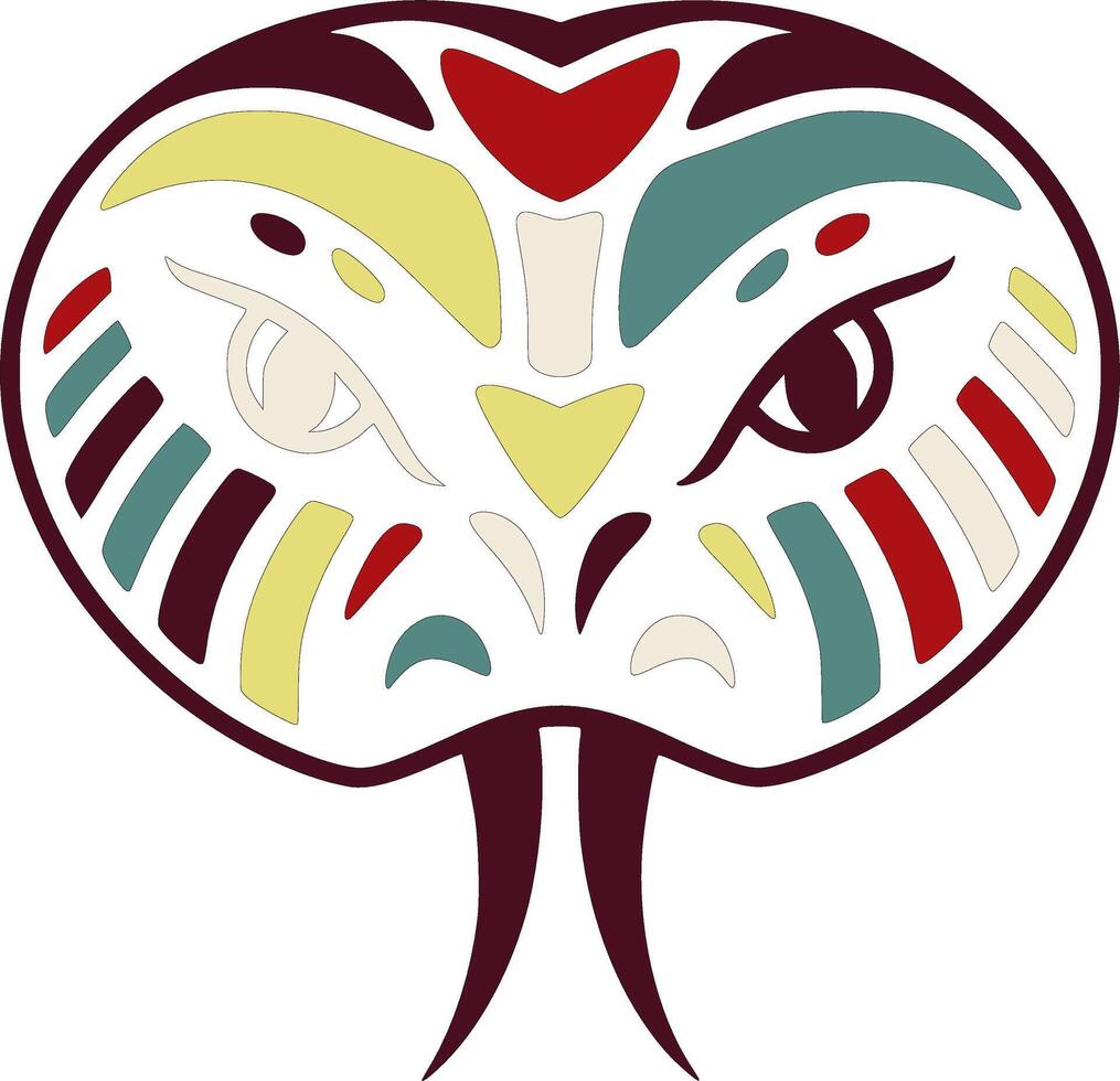 Ancient Tribal Coral Snake Face Design vector