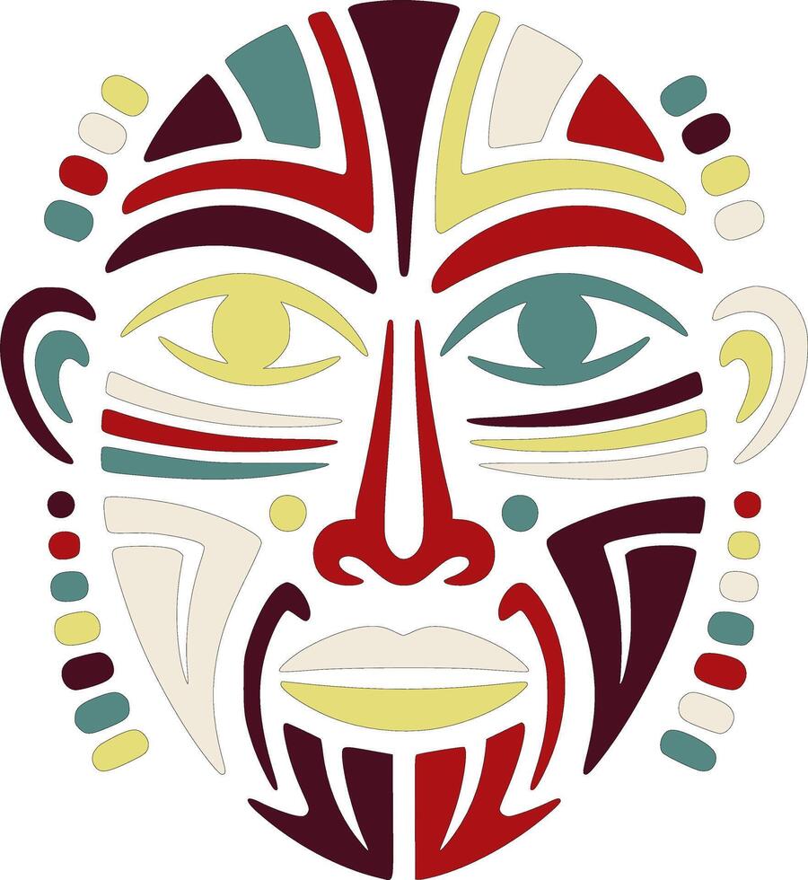 Stylized Tribal Man Face Design vector