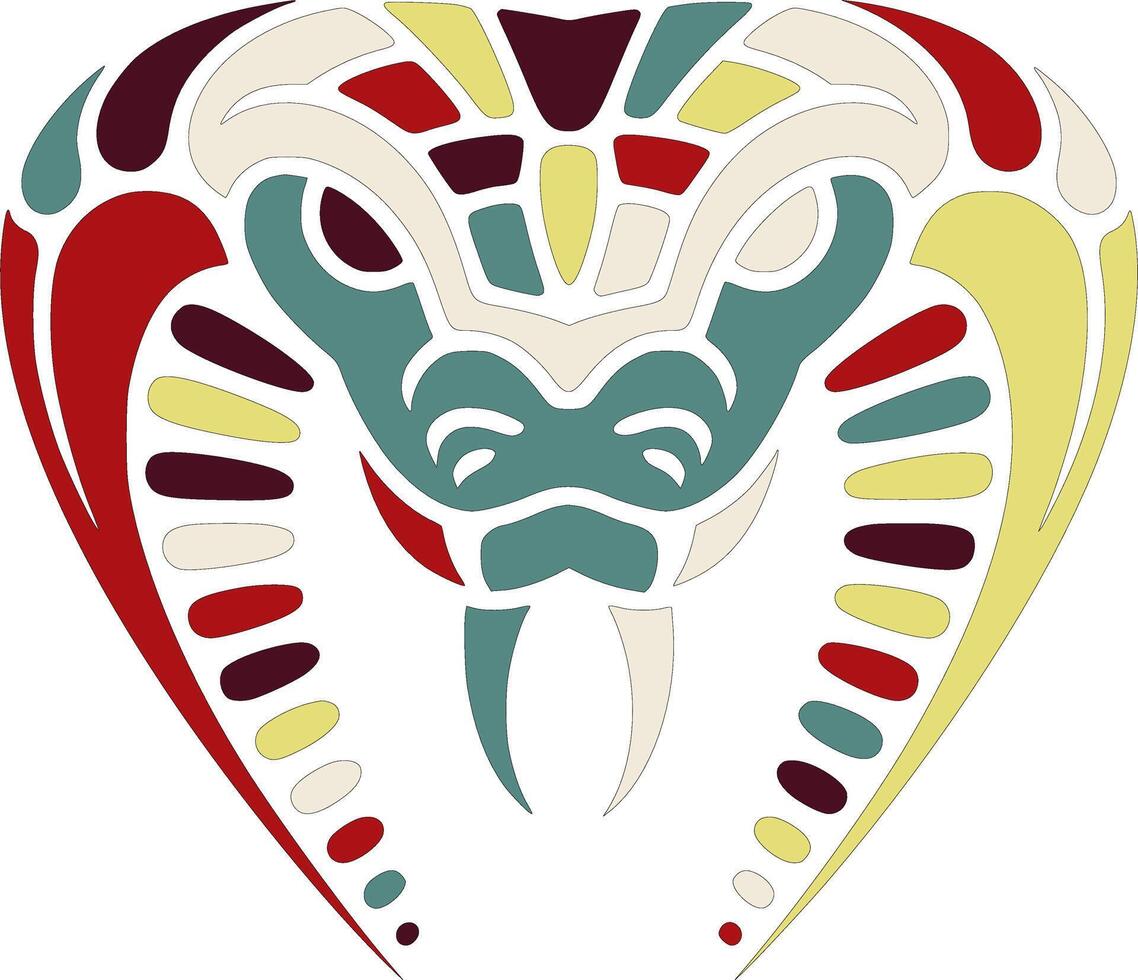 Tribal King Cobra Face Design vector