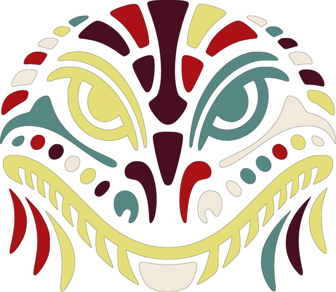 Mexican Beaded Lizard Face Design vector
