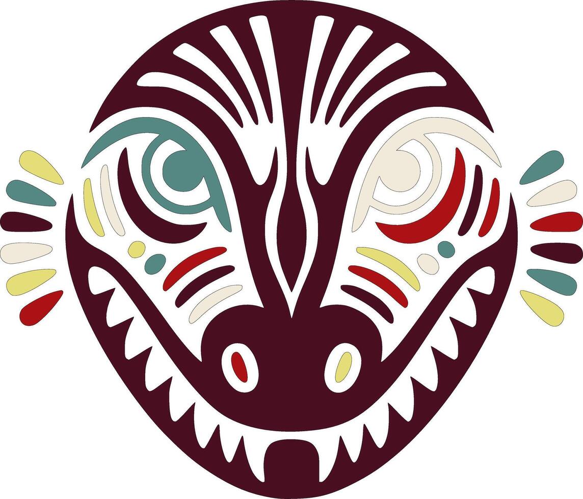 Iconic Mexican Beaded Lizard Face Design vector