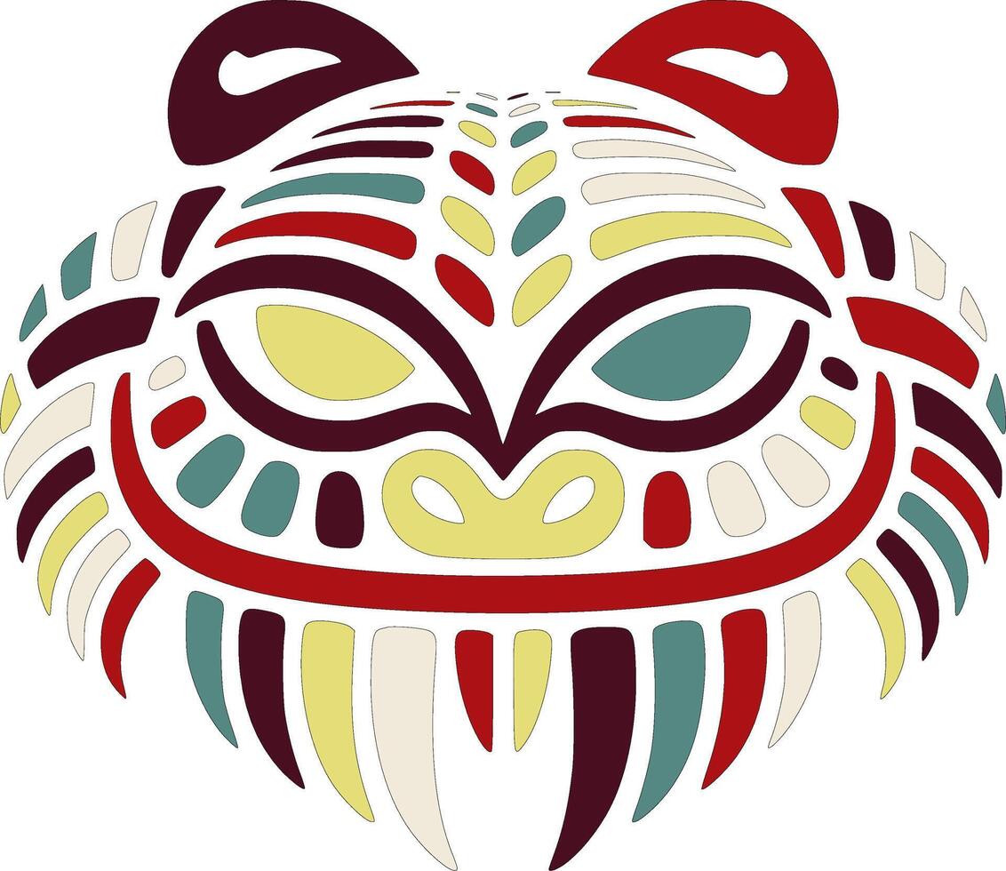 Ancient Tribal Gila Monster Face Design vector