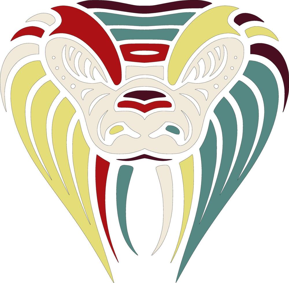 Iconic Tribal King Cobra Face Design vector