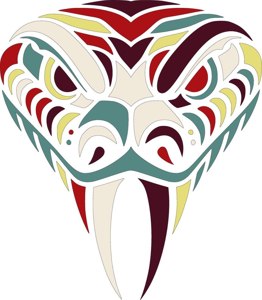 Stylized Tribal Taipan Face Design vector