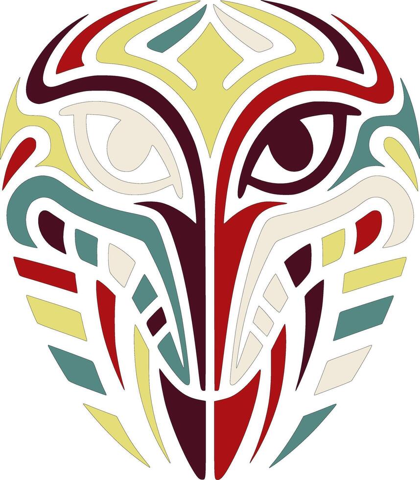 Tribal Glass Lizard Face Design vector