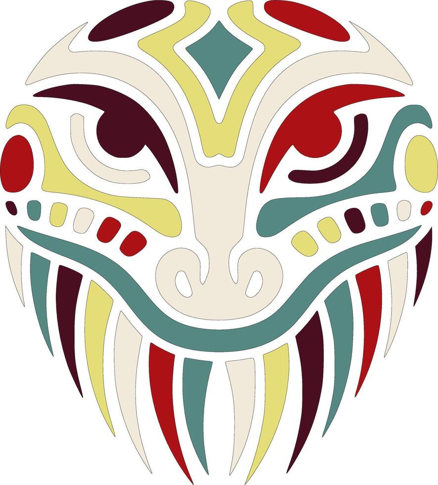 Ancient Tribal Glass Lizard Face Design vector