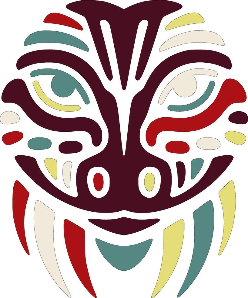 Iconic Tribal Glass Lizard Face Design vector
