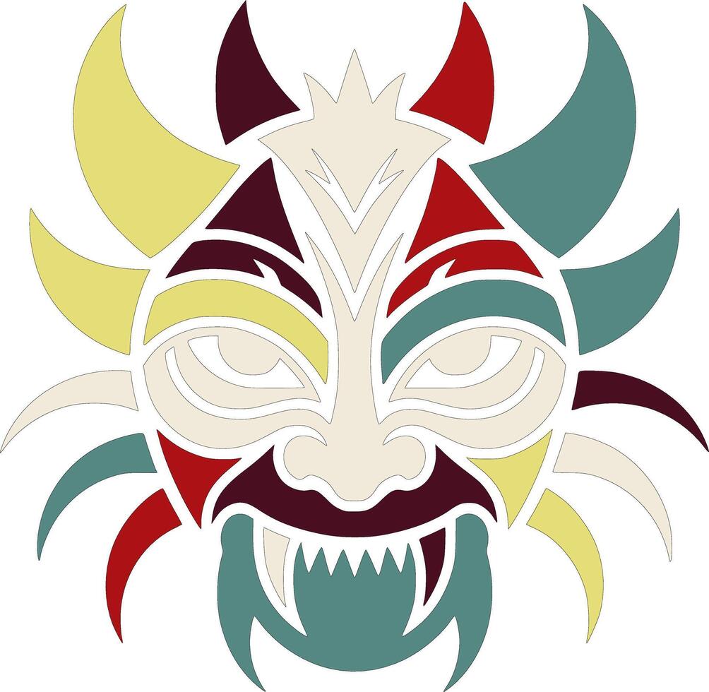 Iconic Tribal Thorny Devil Face Design vector