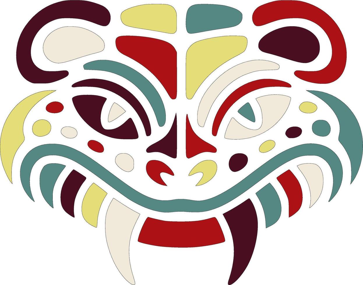 Stylized Tribal Hellbender Face Design vector