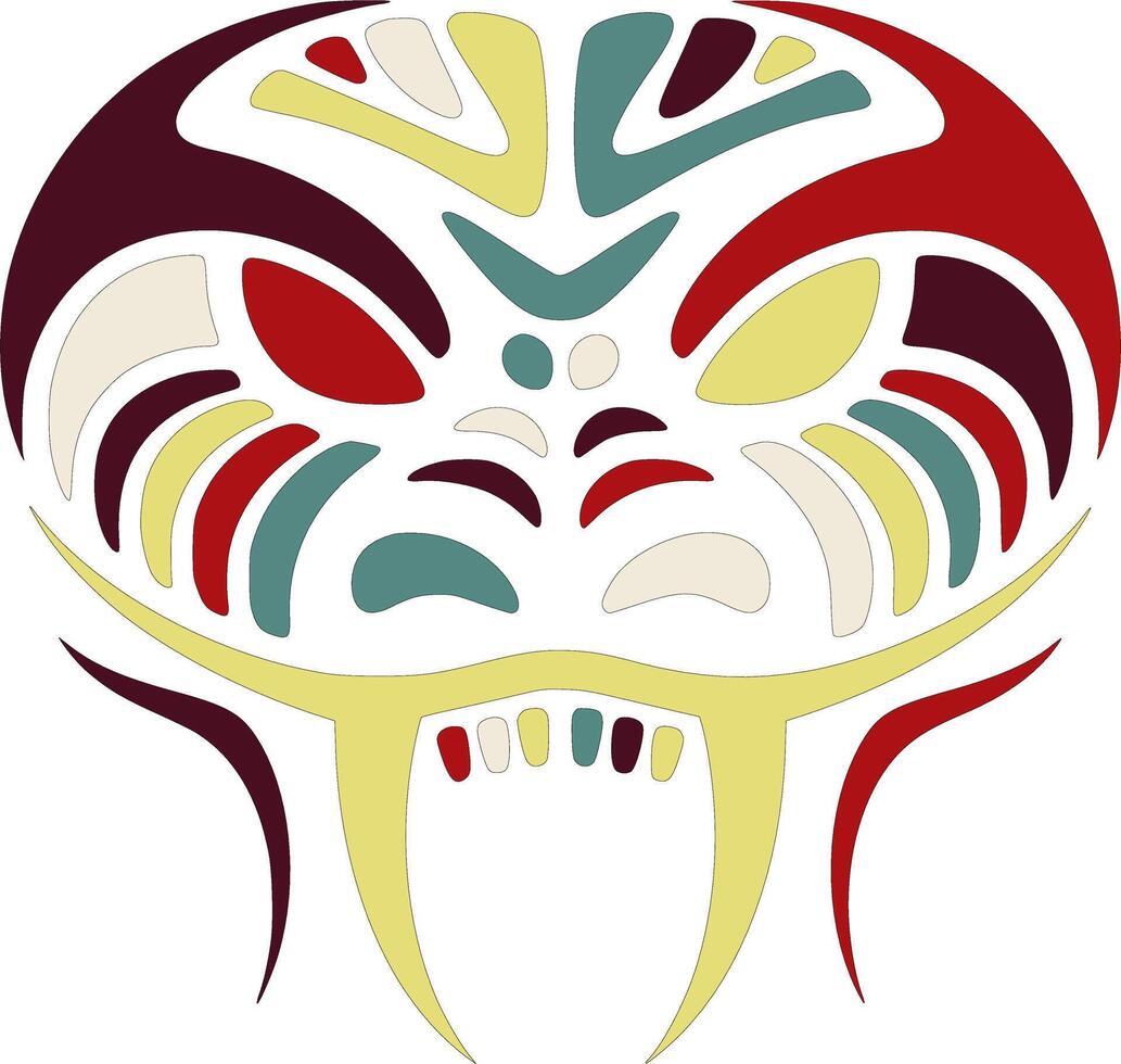 Ancient Tribal Death Adder Face Design vector