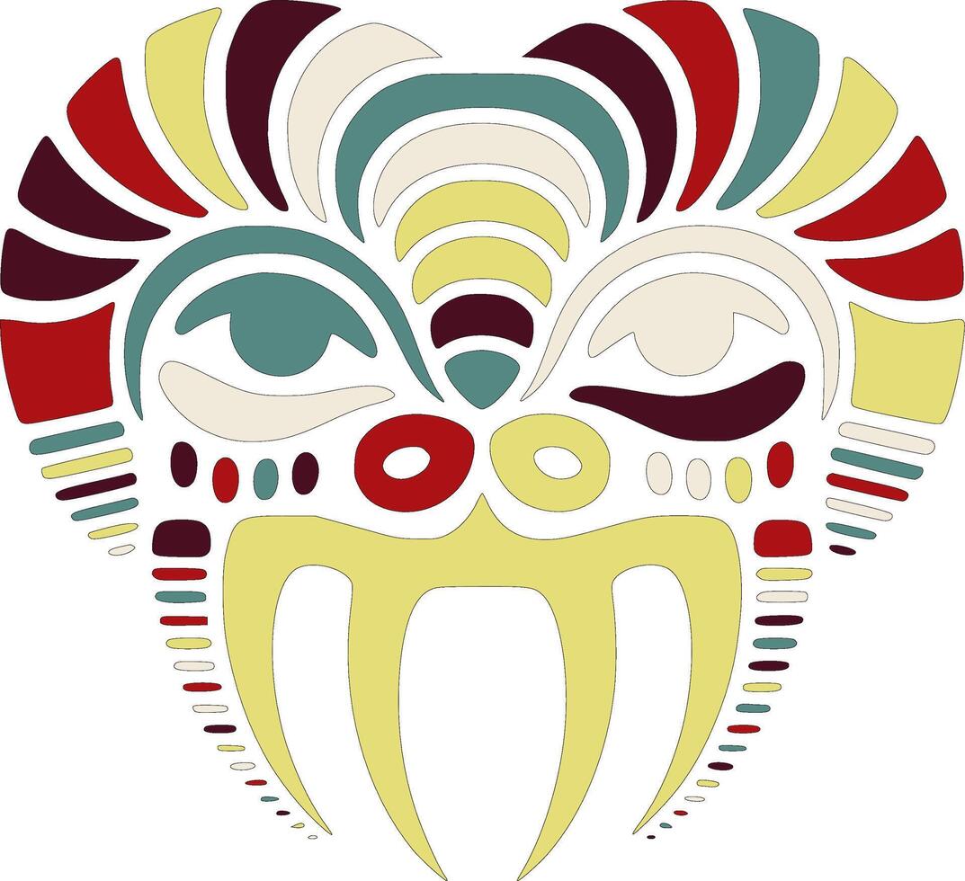 Mystical Tribal Banded Krait Face Design vector