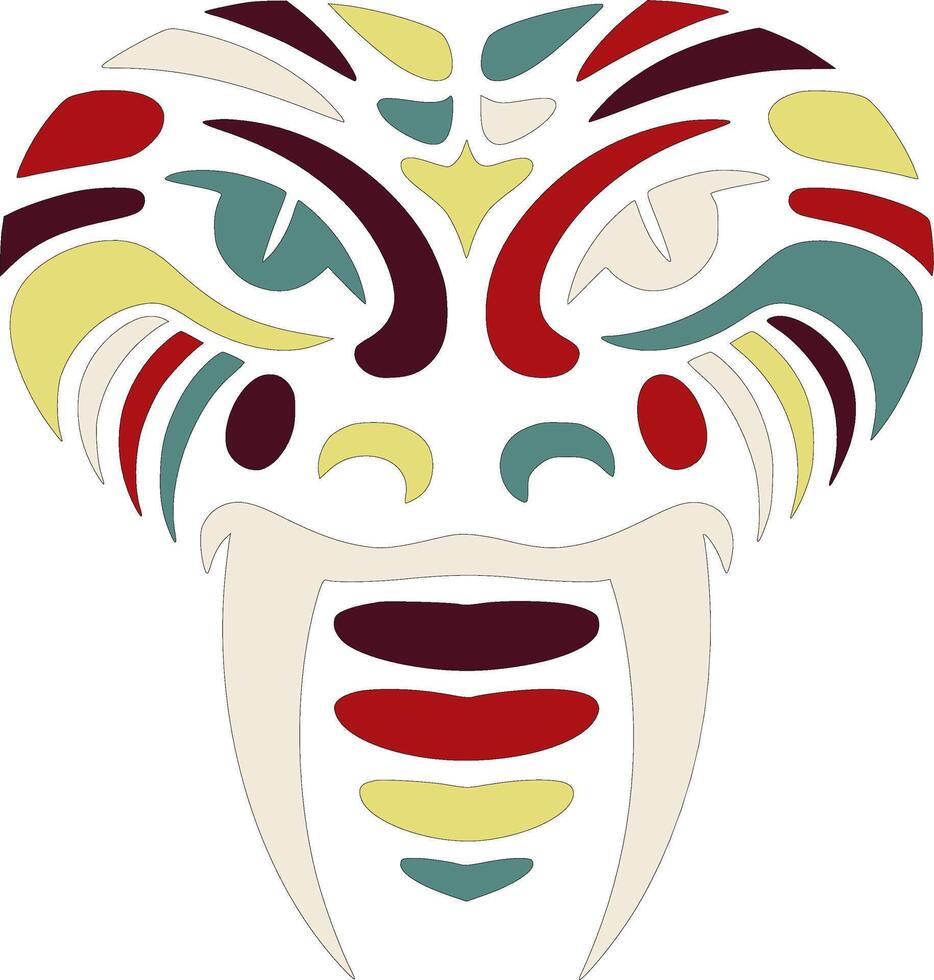 Iconic Tribal Death Adder Face Design vector