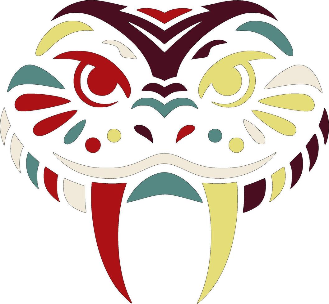Iconic Tribal Puff Adder Face Design vector
