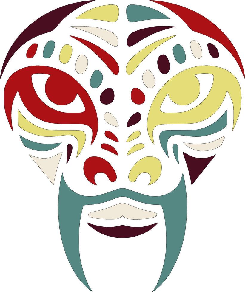 Iconic Tribal Black Mamba Face Design vector