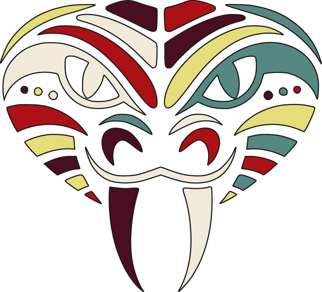 Ancient Tribal Gaboon Viper Face Design vector