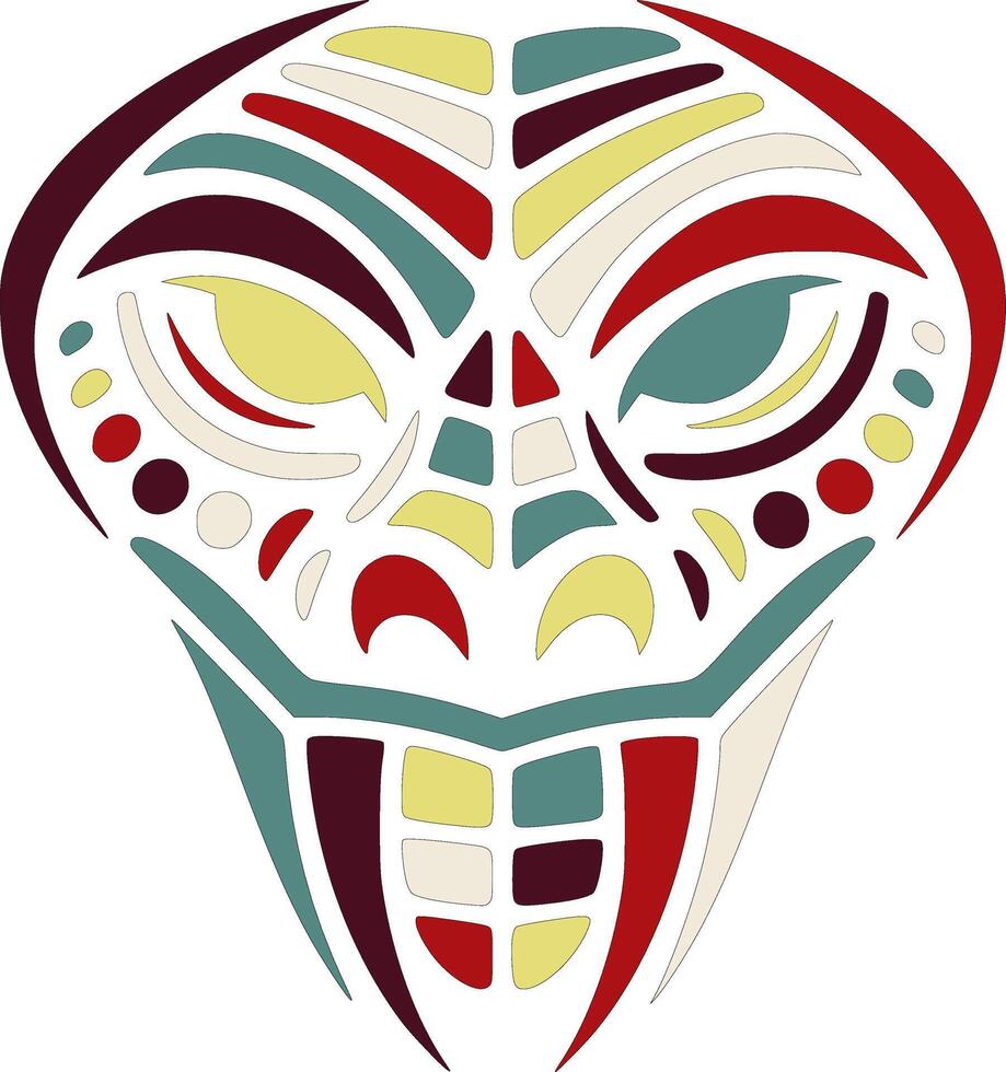 Mystical Tribal Black Mamba Face Design vector